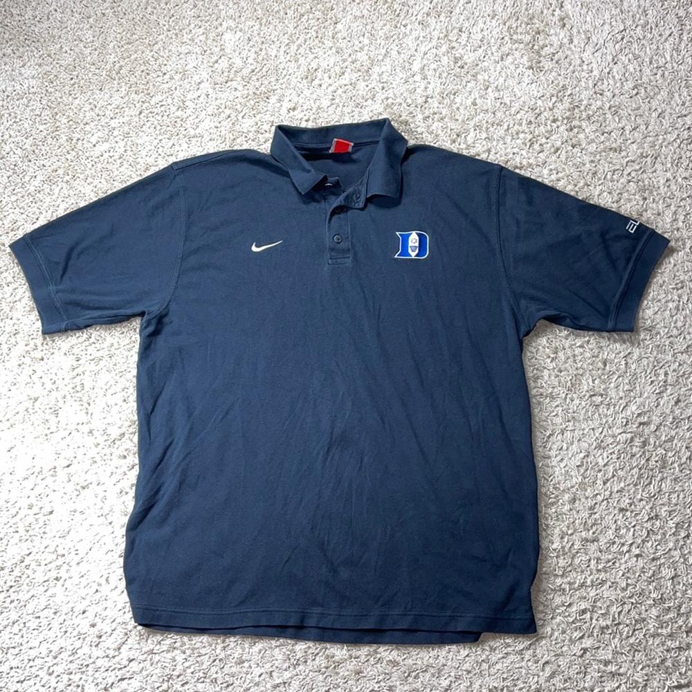 Mens Nike Elite Team Duke Blue Devil Basketball Black Short Sleeve Polo Size XXL